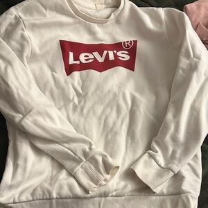 Levi's White Sweatshirt with Red Logo